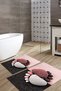 Digital Printed Washable and Non-Slip Base Stone Foot Patterned Bath Mat Toilet Set - 5