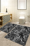 Digital Printed Washable and Non-Slip Based Palm Leaf Patterned Bath Mat Toilet Set - 6