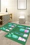 Digital Printed Colorful Cactus Model Bath Mat Toilet Set with Washable and Non-Slip Base - 7