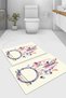 Digital Printed Washable and Non-Slip Based Colorful Bird Feather Model Bath Mat Toilet Set - 2