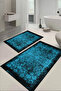 Modern Bathroom Mat Toilet Set with Digital Printed Washable and Non-Slip Base - 3