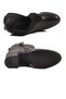 Black Genuine Leather Zippered Fleece Women's Heeled Boots 92163-1 Z - 5