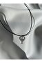 Steel Lover Figure Necklace Silver 45cm - 3