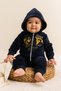 Baby Girl Velvet Hooded Tracksuit Set - 2