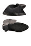Black Genuine Leather Zippered Fleece Women's Boots 86620-1 Z - 5