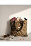 Leopard Patterned Canvas Fabric Tote Bag.. - 3