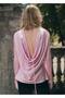 Drape Back Detailed Satin Blouse - 4