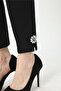 Double Fabric Stone Detailed Sleeve and Leg Ankle Women's Suit - 2