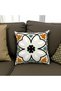 Linen Fabric Geometric Series Black-Mustard Detail Punch Throw Pillow Cover 43*43 cm - 3