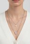Steel Double Heart Necklace 45 cm |   Silver Color Non Tarnish Jewelry Women Steel Necklace - 4
