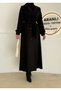 Full Length Hijab Cashmere Coat/Cuffed Belted Cashmere Women's Coat
