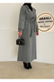 Full Length Hijab Cashmere Coat/Cuffed Belted Cashmere Women's Coat - 5
