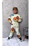 Unisex Kids Cotton Cream Safari Animal Patterned Sweatshirt and Jogger Tracksuit Set - 6
