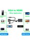 محول VGA إلى HDMI مع دعم الصوت - محول صور عالي الدقة 1080 بكسل - متوافق مع الكمبيوتر - 4