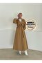 Full Length Hijab Cashmere Coat/Cuffed Belted Cashmere Women's Coat - 4