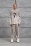 Men's Tracksuit Set Nmrc Number 7 Set Cream Oversize Loose Fit 3 Yarns Without Drawstrings