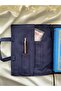 Dark Blue 16X21 Water Repellent Fabric Quran and Memorization Book Bag – Heart Pattern Dtf Printed - 3