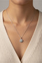 Steel Rotating Ruffle Necklace 45 cm |   Silver Color Non Tarnish Jewelry Women Steel Necklace - 4
