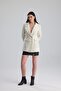 Women's Gold Buttoned Double-Breasted Tweed Jacket - 3