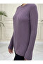 Crew Neck Stretch Fabric Late Motherhood Blouse / Lilac - 2