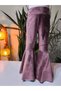 Eid Girls' French Velvet Wide Drapey Flared Leggings Ohlala Dusty Rose - 4