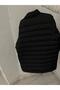 Men's Black Puffer Long Waist Coat with Six Pockets and Zipper - 7