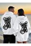 هودي مطبوع من Wisem Bear - مجموعة Trend Lover Combination مقاس كبير الحجم مكونة من 3 قطع من السويت شيرت باللون الأبيض