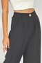 Women's Buttoned Pocket Wide Leg Pleated Palazzo Pants Anthracite - 9