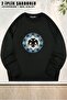 Unisex Two-Headed Seljuk Eagle Printed Oversized Crew Neck Sweatshirt