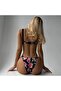 Rose Printing Ladies Bra Set Sexy Lingerie Push Up 2 Piece Bikini Set MS-8068 - 4