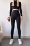 Black Women's F Corded Fabric Ş Fleece-Lined High Waist Tights – Flexible L Stretch Fabric – New Season - 3
