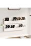 Wall-mounted Shoe Racks 2 pcs White 110x9x23 cm Solid Wood Pine