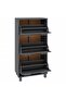 Shoe Cabinet HAMAR Dark Grey 59.5x35x117 cm Solid Wood Pine - 2