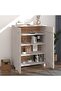 Shoe Cabinet HAMAR White 85x40x108 cm Solid Wood Pine - 6