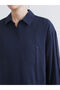 Navy Blue Modal Blend Women's Shirt from Plus-Store - 5