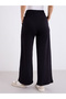 Black Wide Leg Joggers with Pleat Detail - 5