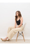 Solid Tailored Wide Leg Pants with Pintuck Detail - 6