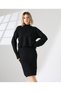 Women's Long Dress with Inner Straps Crop Set Knitwear Set Address of Elegance - 3