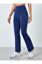 Side and Back Pockets Broad Waist Flared Leggings