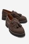 Poen Brown Nubuck Genuine Leather Tasseled Women's Loafer Shoes