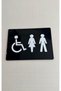 Black Plexiglass Disabled Toilet Sign for Women and Men Unisex Toilet Direction Sign