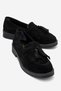 Mi̇lna Black Suede Tasseled Genuine Leather Women's Loafer Shoes