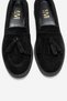Mi̇lna Black Suede Tasseled Genuine Leather Women's Loafer Shoes - 2