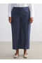 Lcw Vision Navy Blue Modal Blend Wide Leg Women's Trousers - 7