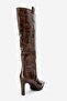 Lunelle Brown Print Pointed Toe Women's Heeled Boots - 6