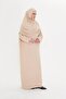Beige Two Piece Prayer Dress Woven Self Patterned 2502_12 - 4