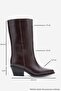 Juana Brown Skin Genuine Leather Pointed Toe Women's Boots - 6