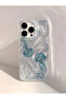 iPhone 16 Pro Compatible Jellyfish Patterned Feathered Hologram Silicone Case - 8