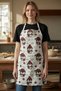 Unisex Kitchen Apron Chef Apron New Year Christmas Santa Claus