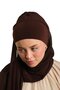 Coffee Practical Ready-To-Wear Bonnet Shawl Chiffon Plain 2506_14 - 4